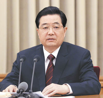 胡锦涛在中央新疆工作座谈会上发表重要讲话。
